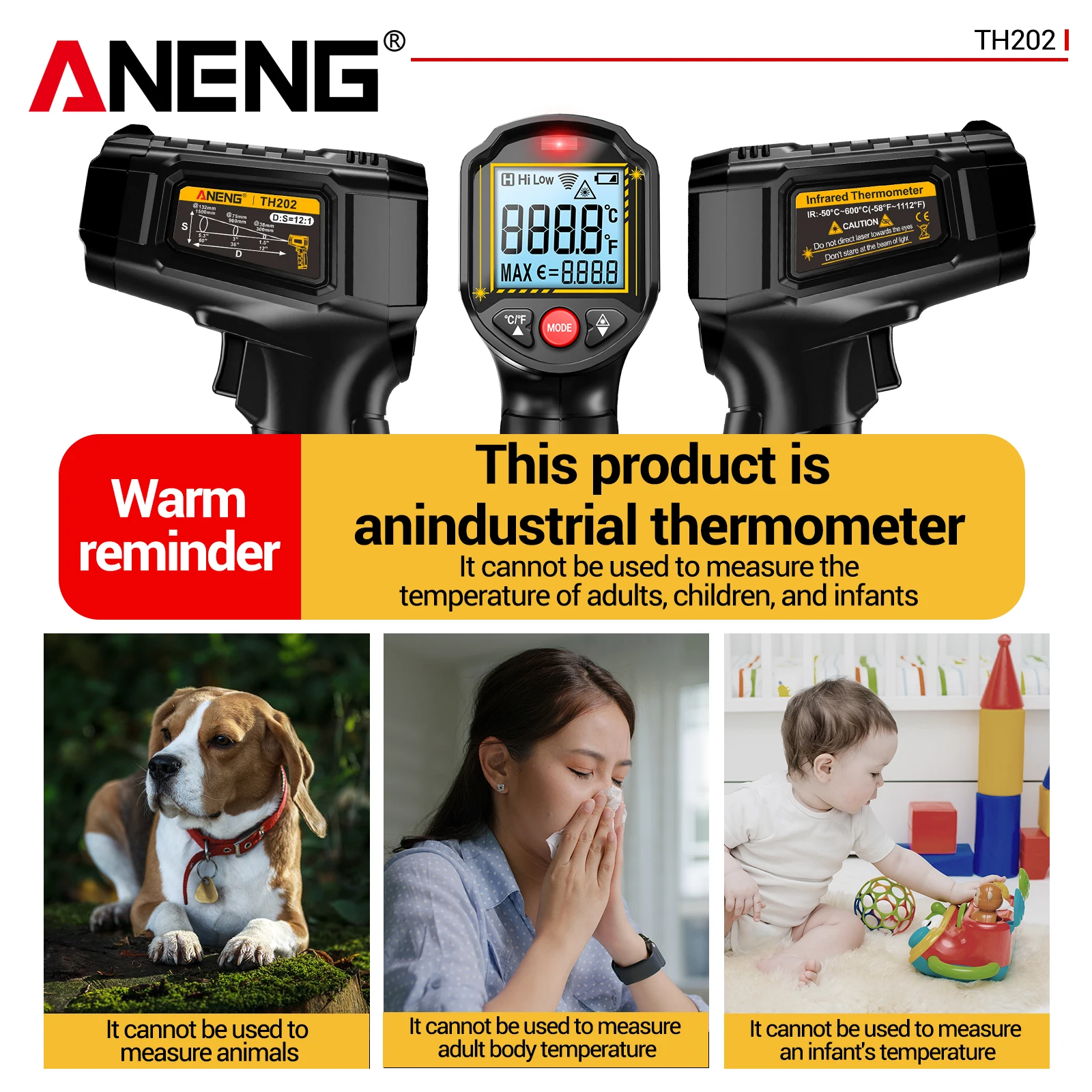 ANENG TH202 laserthermometer m - Industrial Laser Pen recensie en prijs